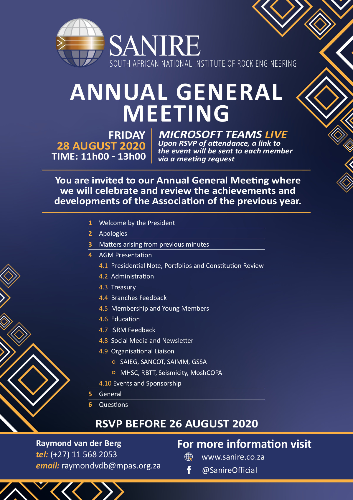 SANIRE AGM Announcement 28August2020